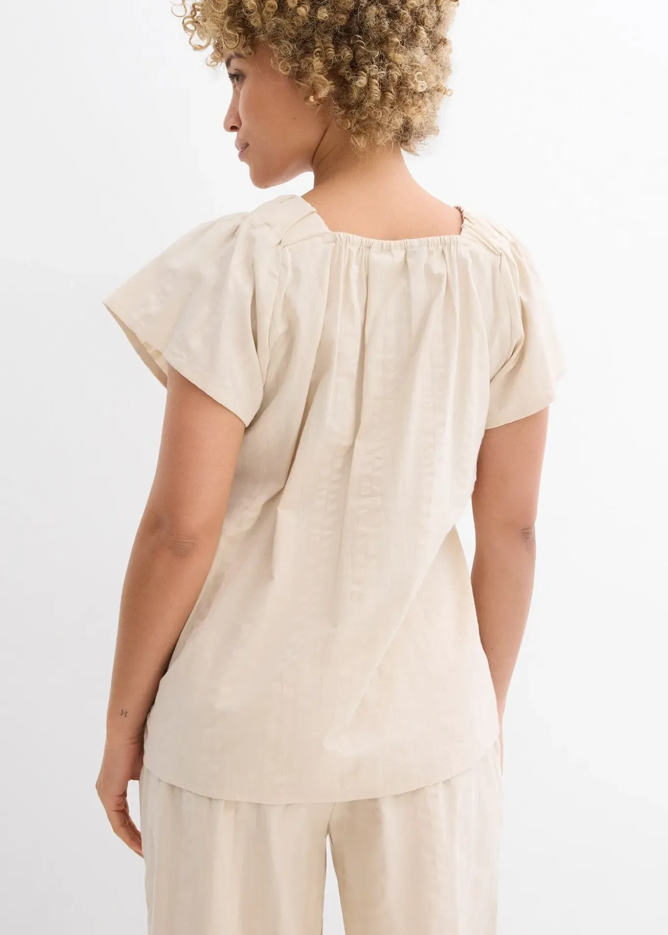 Tunique-blouse en seersucker coton