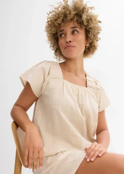 Tunique-blouse en seersucker coton