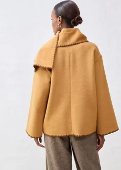 Veste à broderie décorative (ens. 2 pces avec écharpe)