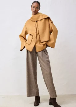 Veste à broderie décorative (ens. 2 pces avec écharpe)