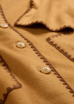 Veste à broderie décorative (ens. 2 pces avec écharpe)