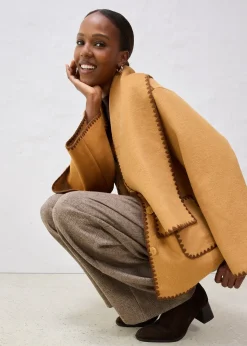 Veste à broderie décorative (ens. 2 pces avec écharpe)