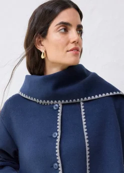 Veste à broderie décorative (ens. 2 pces avec écharpe)
