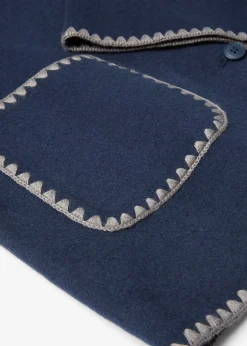 Veste à broderie décorative (ens. 2 pces avec écharpe)