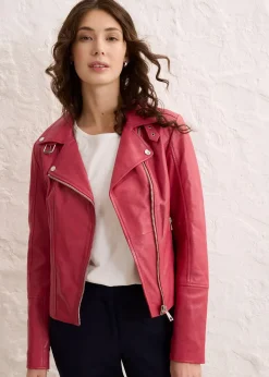 Veste biker en cuir nappa d’agneau