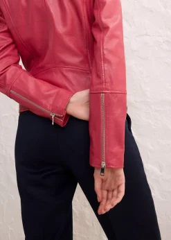 Veste biker en cuir nappa d’agneau