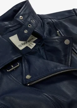 Veste biker en cuir nappa d’agneau