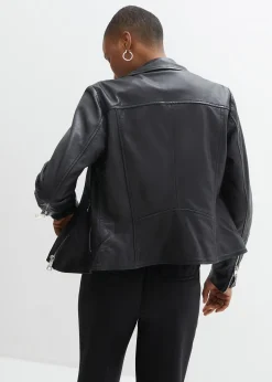 Veste biker en cuir nappa d’agneau
