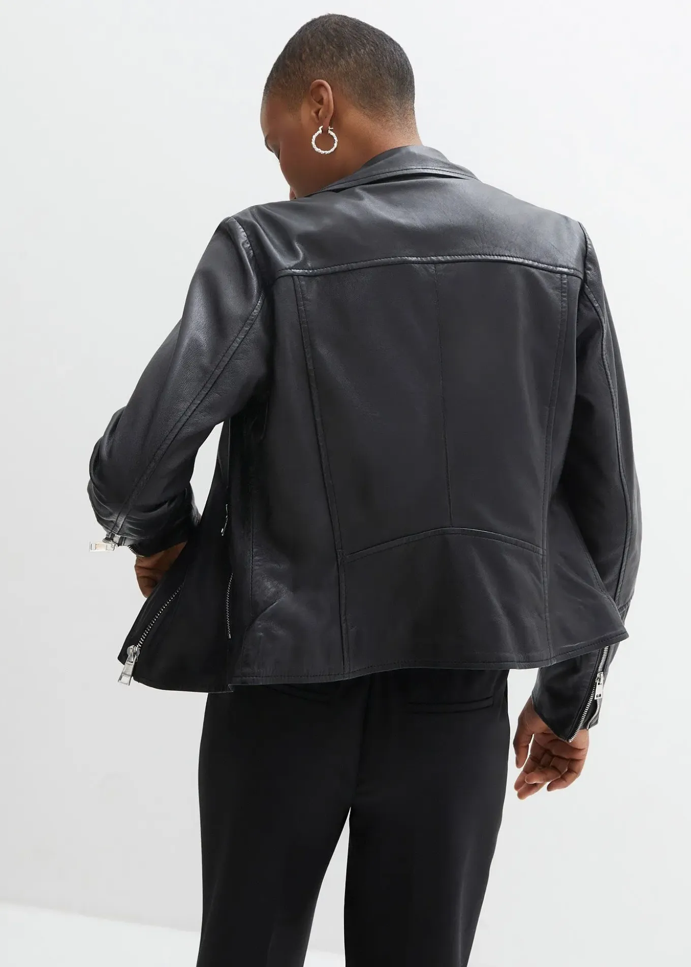 Veste biker en cuir nappa d’agneau