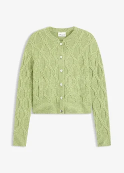 Veste bomber en maille torsadée avec laine