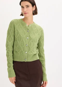 Veste bomber en maille torsadée avec laine