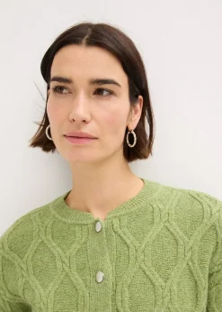 Veste bomber en maille torsadée avec laine