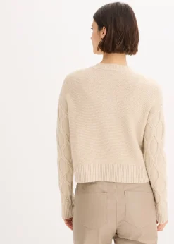 Veste bomber en maille torsadée avec laine