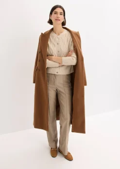 Veste bomber en maille torsadée avec laine