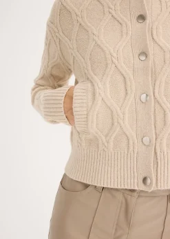 Veste bomber en maille torsadée avec laine