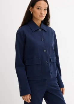 Veste courte de mi-saison en coton extensible