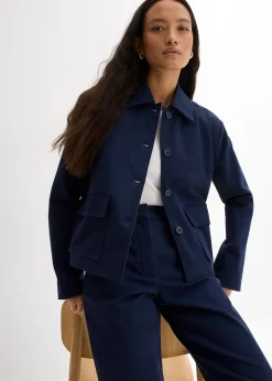 Veste courte de mi-saison en coton extensible