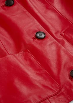 Veste courte en cuir nappa d’agneau