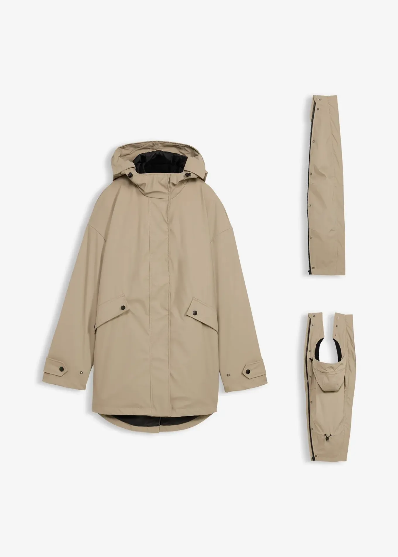 Veste de grossesse et de portage déperlante avec veste polaire amovible