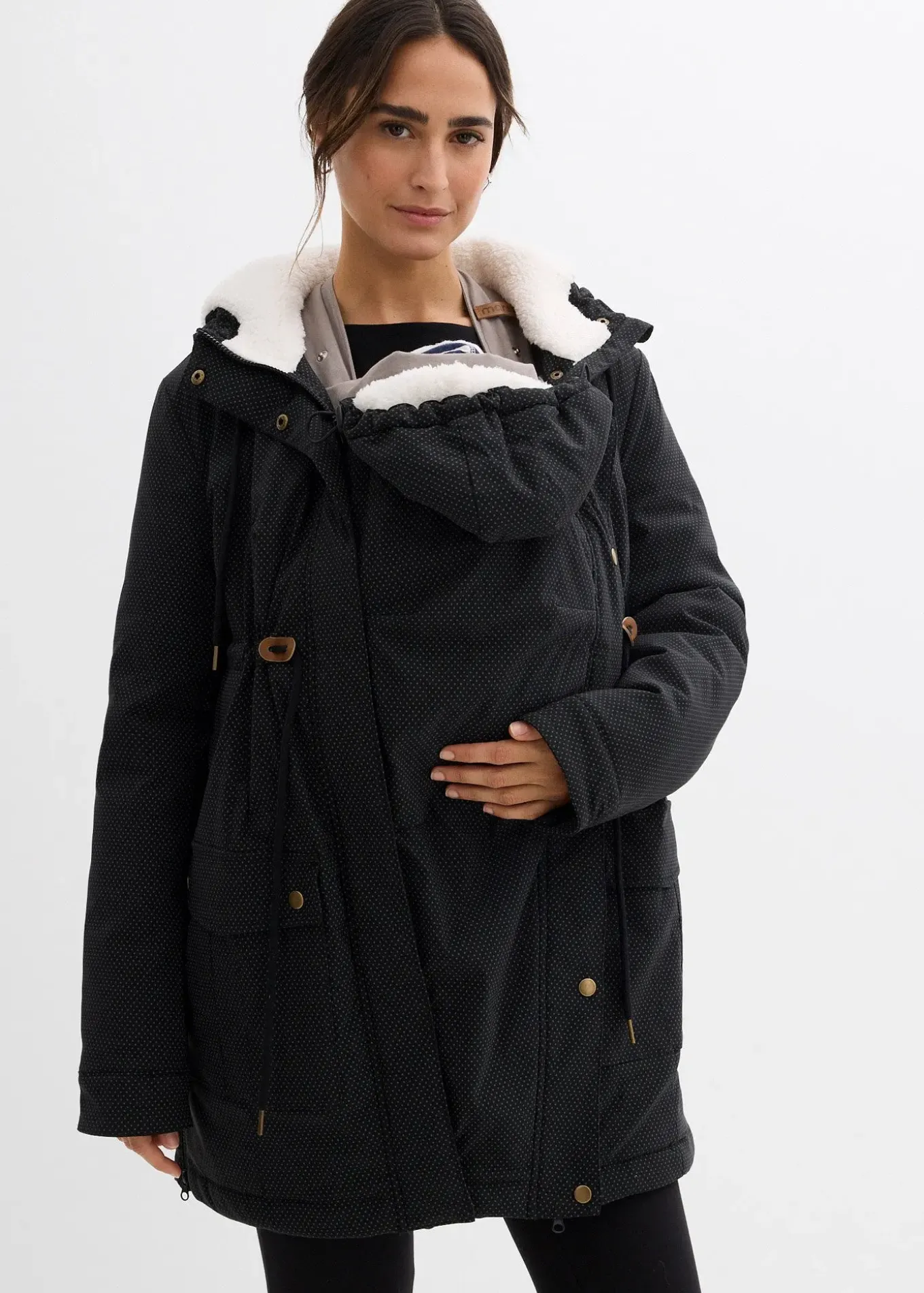 Veste de grossesse et de portage 3en1 avec doublure peluche