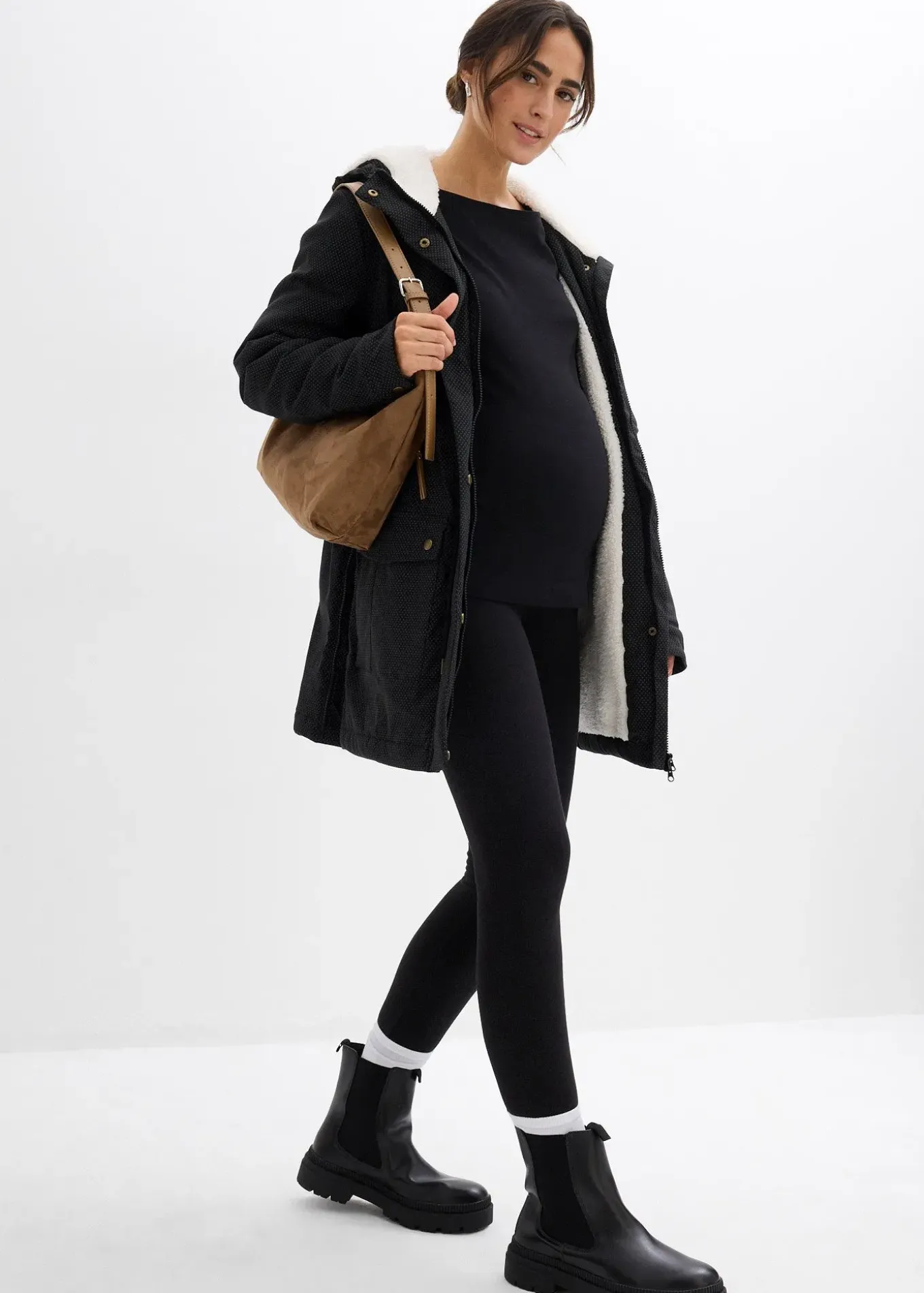 Veste de grossesse et de portage 3en1 avec doublure peluche