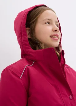 Veste de ski imperméable à capuche amovible et réflecteurs