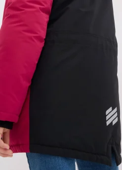 Veste de ski imperméable à capuche amovible et réflecteurs