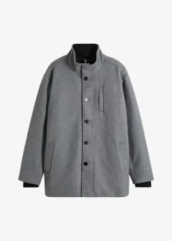 Veste d’hiver aspect laine avec empiècement coupe-vent