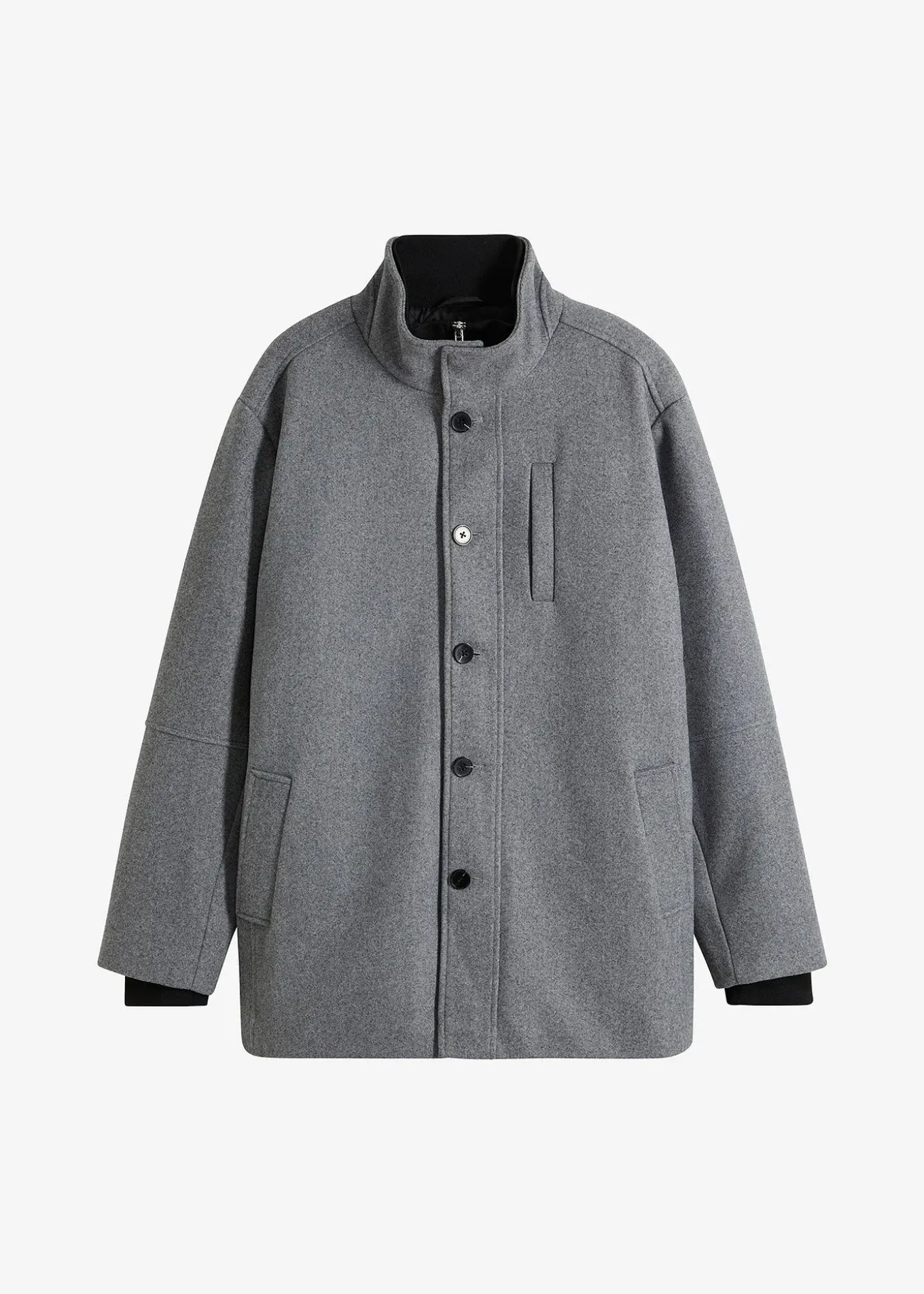 Veste d’hiver aspect laine avec empiècement coupe-vent