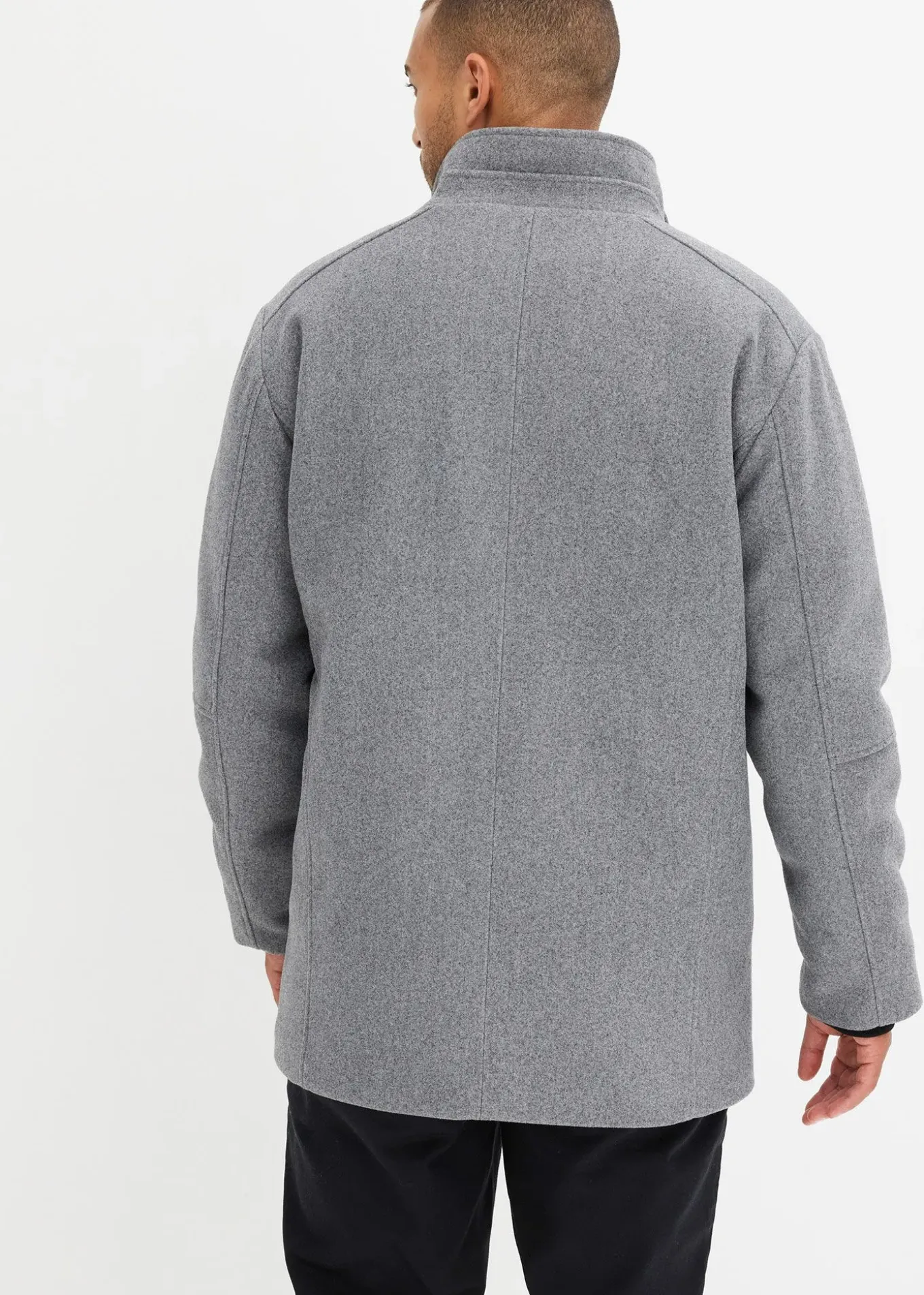 Veste d’hiver aspect laine avec empiècement coupe-vent