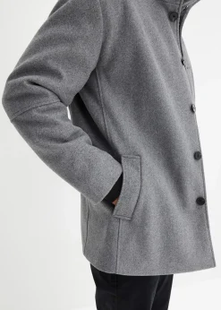 Veste d’hiver aspect laine avec empiècement coupe-vent