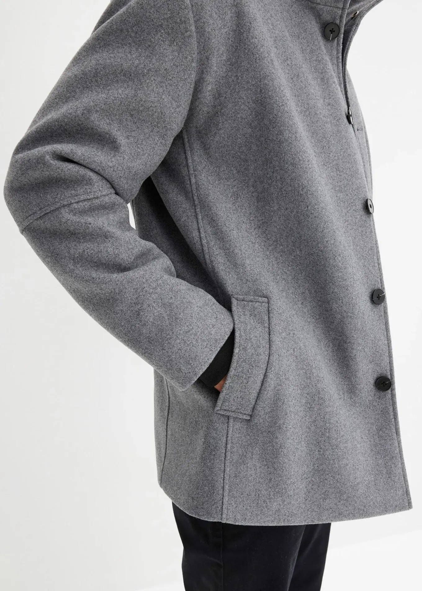 Veste d’hiver aspect laine avec empiècement coupe-vent