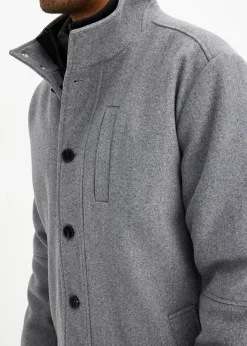 Veste d’hiver aspect laine avec empiècement coupe-vent