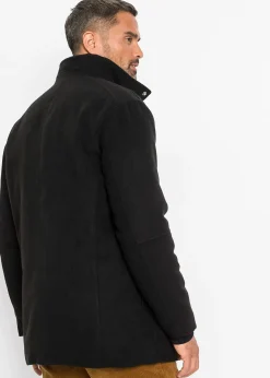 Veste d’hiver aspect laine avec empiècement coupe-vent