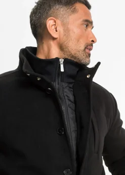 Veste d’hiver aspect laine avec empiècement coupe-vent