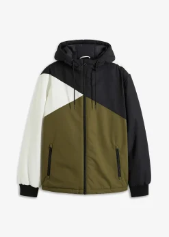 Veste d’hiver tricolore à capuche