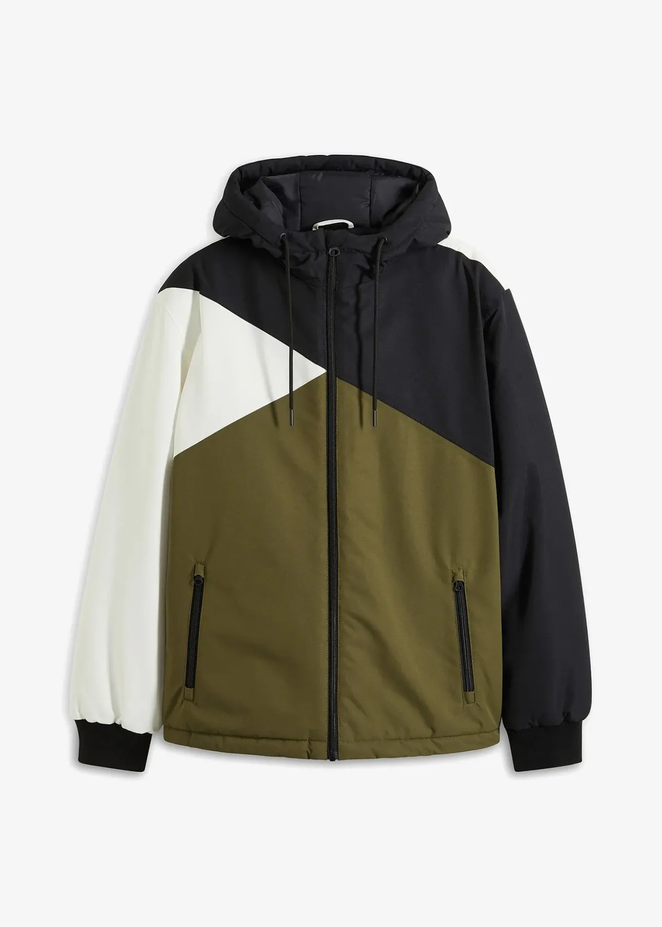 Veste d’hiver tricolore à capuche