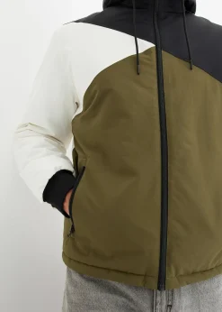 Veste d’hiver tricolore à capuche