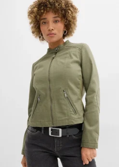 Veste en coton twill avec empiècements latéraux extensibles