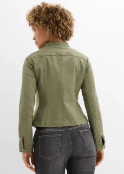 Veste en coton twill avec empiècements latéraux extensibles