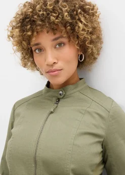 Veste en coton twill avec empiècements latéraux extensibles