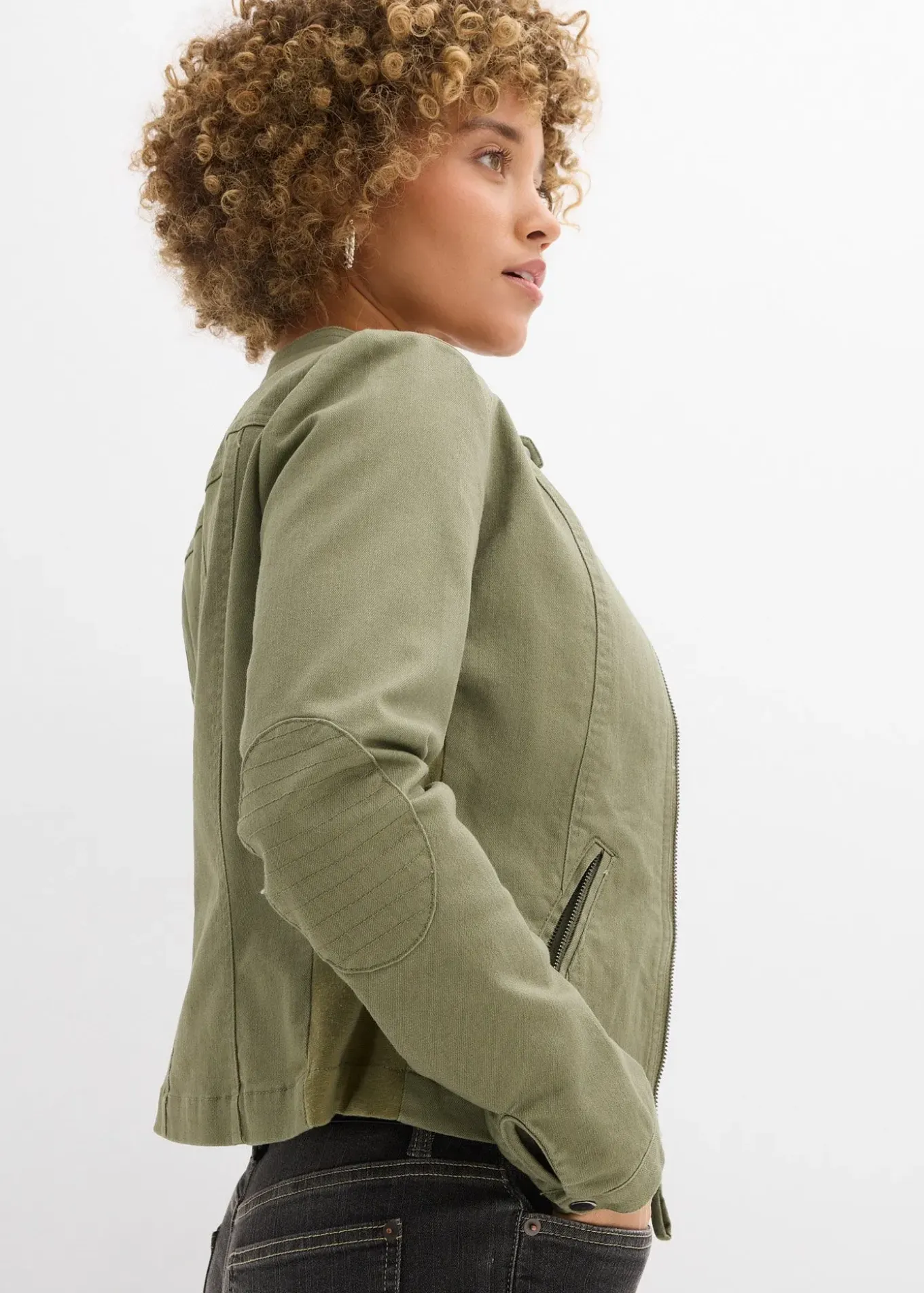 Veste en coton twill avec empiècements latéraux extensibles