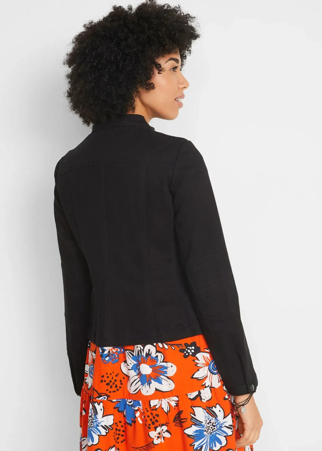 Veste en coton twill avec empiècements latéraux extensibles