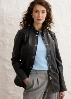 Veste en cuir nappa d’agneau