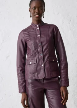 Veste en cuir nappa d’agneau