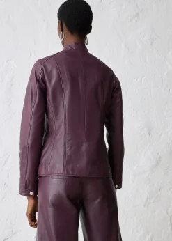 Veste en cuir nappa d’agneau