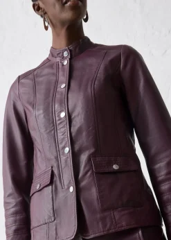 Veste en cuir nappa d’agneau