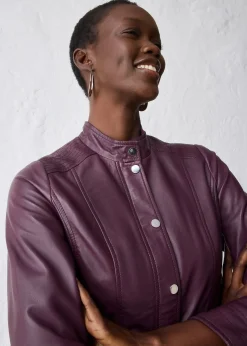 Veste en cuir nappa d’agneau