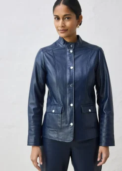 Veste en cuir nappa d’agneau