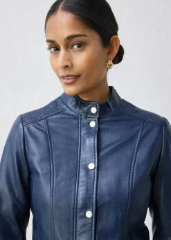 Veste en cuir nappa d’agneau